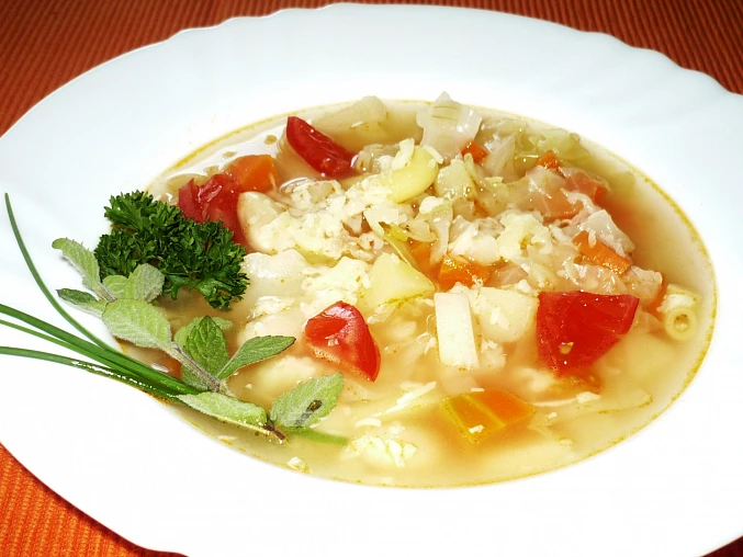 Polévka Minestrone, italská Polévka Minestrone, italská