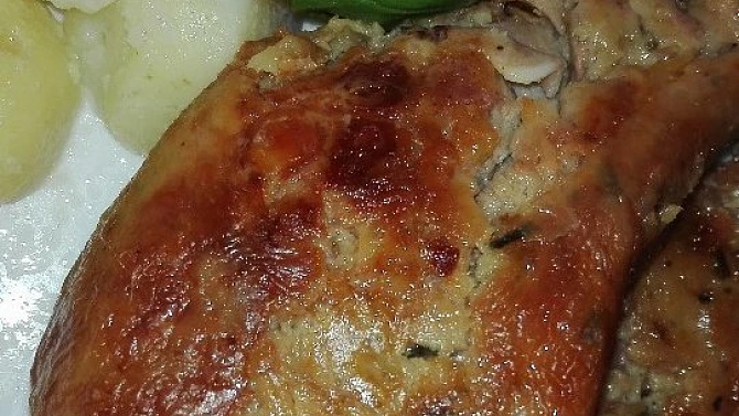 Taťkovo pečené kuře s nádivkou