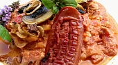 Barevná  zeleninová směs z paprik, rajčat, žampionů a ředkviček (à la lečo)