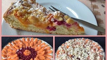 Nekynutý koláč z droždí s tvarohovo-jablečnou náplní