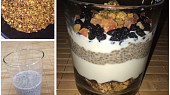 Pečená ořechová granola s chia pudinkem