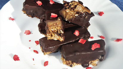 Banánový flapjack v čokoládě