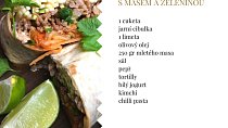 Kimchi tortilly s masem a zeleninou