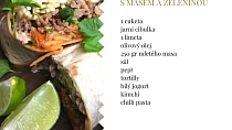 Kimchi tortilly s masem a zeleninou