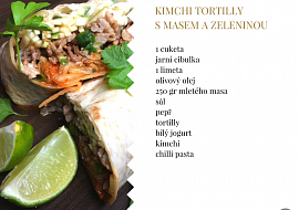 Kimchi tortilly s masem a zeleninou