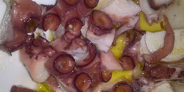 Listový salát s chobotnicí