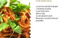 Tomatové špagety s hummusem