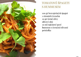 Tomatové špagety s hummusem