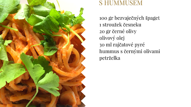 Tomatové špagety s hummusem