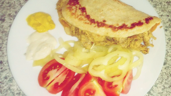 Kuřecí gyros v otrubové placce (Dukanova dieta)