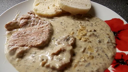 Václavky na smetaně s krkovičkou