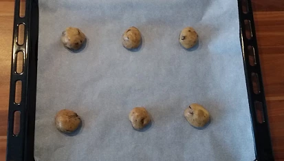 Americké sušenky, Sušenky vyskládané na plechu