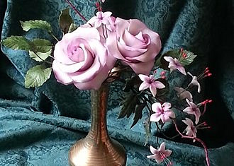 Cukrová dekorace - vazba růží z cukru na dort (Cukrová dekorace)