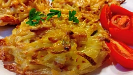 Špagetové zapečené "bulky", jako malé bramboráčky