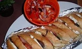 Plněné zapečené bagety - housenky
