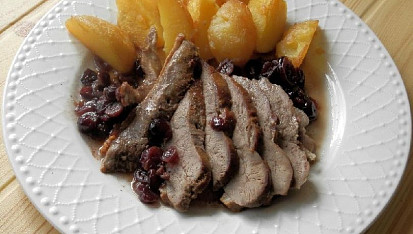 Kachní prso na červeném víně s brusinkami, Kachní prso na červeném víně s brusinkami