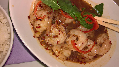 Krevety s tamarindovou omáčkou - koong sauce ma kaam