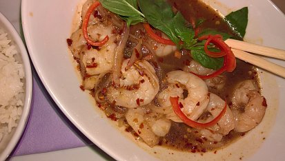 Krevety s tamarindovou omáčkou - koong sauce ma kaam