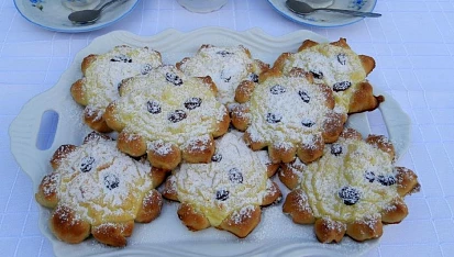 Tvarohové kytičkové koláčky