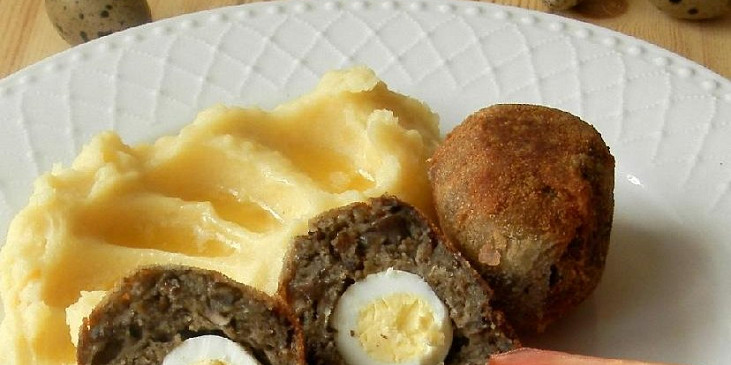 Houbová skotská vejce s křepelčími vajíčky (Houbová skotská vejce s křepelčími vajíčky)