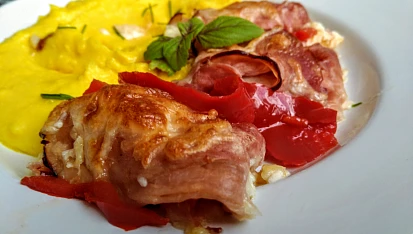 Šunkové smotky, plněné mozzarelou
