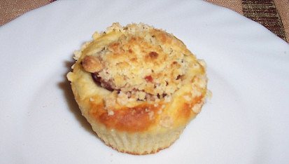 Koláč kynutý litý s ovocem, Muffin se švestkou