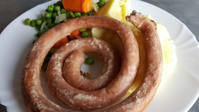 Vinná klobása pečená v troubě (bez tuku), Vinná klobása pečená v troubě (bez tuku)