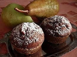 Hruškové muffiny s kakaem