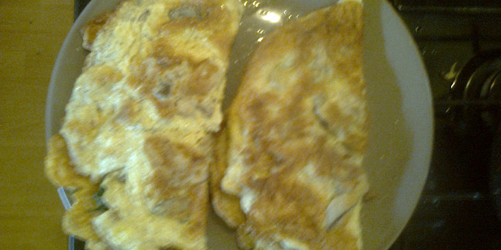 Žampionová omeleta se špenátem (i bezlepková)