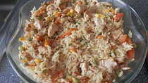 Kuřecí rizoto vařené v mikrovlné troubě