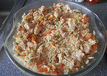 Kuřecí rizoto vařené v mikrovlné troubě