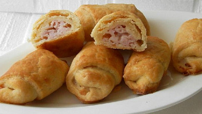 Rohlíčky ze šlehačkového těsta, Rohlíčky s goudou a šunkou