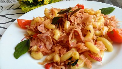 Rychlý oběd (večeře),  těstoviny se zelím a slaninou