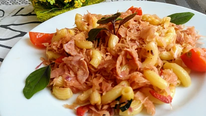 Rychlý oběd (večeře),  těstoviny se zelím a slaninou
