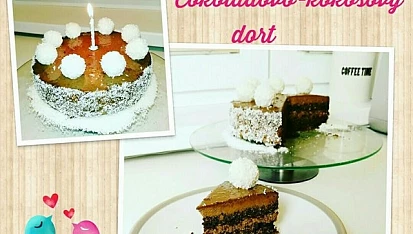 Zdravý čokoládovo-kokosový dort bez cukru a mouky