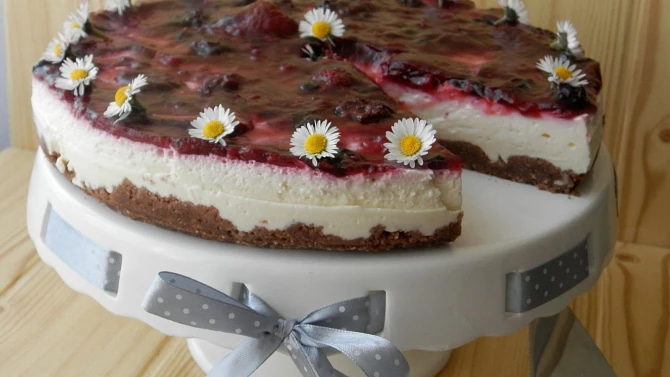 Nepečený cheesecake s lesním ovocem, Nepečený cheesecake s lesním ovocem