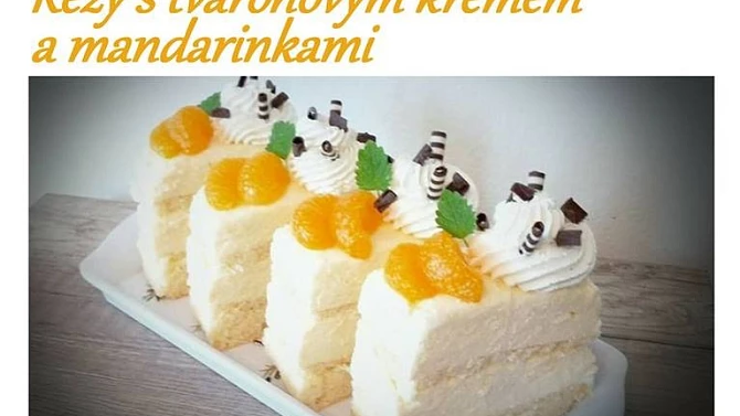 Řezy s tvarohovým krémem a mandarinkami