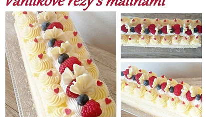 Vanilkové řezy s malinami