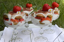 Tiramisu z mascarpone s jahodami