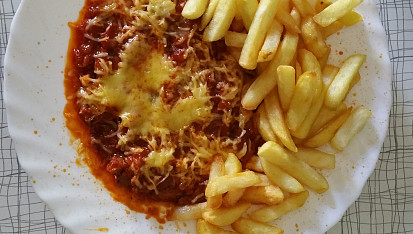 Veganský flamendr ze sojových nudliček
