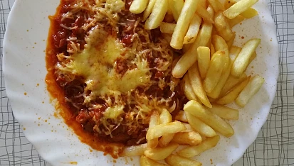 Veganský flamendr ze sojových nudliček