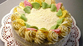 Kytičkový dort s vanilkovým pudinkovým krémem