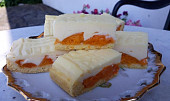 Meruňkový koláč s pudingem a zakysanou smetanou