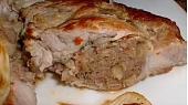 Vepřové kotlety s hlívovo - hovězí nádivkou