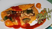 Rajčatová omeletka s cuketou