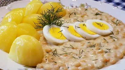 Bílé fazole v omáčce s koprem