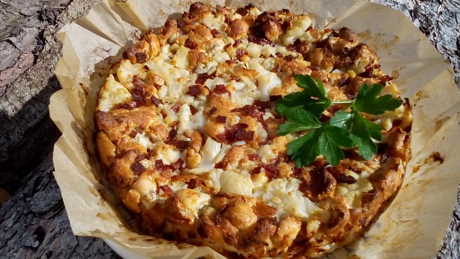 Slaný květákový koláč (květáková nádivka)