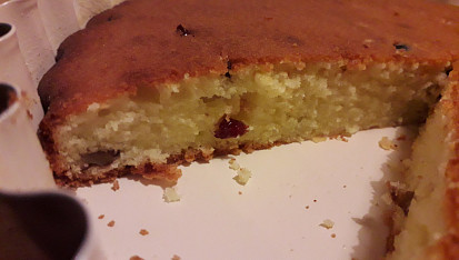 Citronový koláč - bábovka, V řezu 