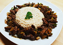Krůtí játra na cibulce s basmati rýží