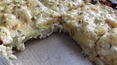 Zapečený květák v parmezánovém bešamelu, Varianta se zapečenými braborami a jarní cibulkou
